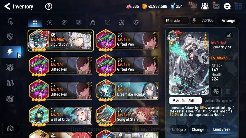 Epic Seven Accounts High-End GLOBAL Unverif|New Era|6 ML[NM Luna,DK Sharun,S Taeyou,Etc]+TA Coli,Landy,Setsuka,AS 12