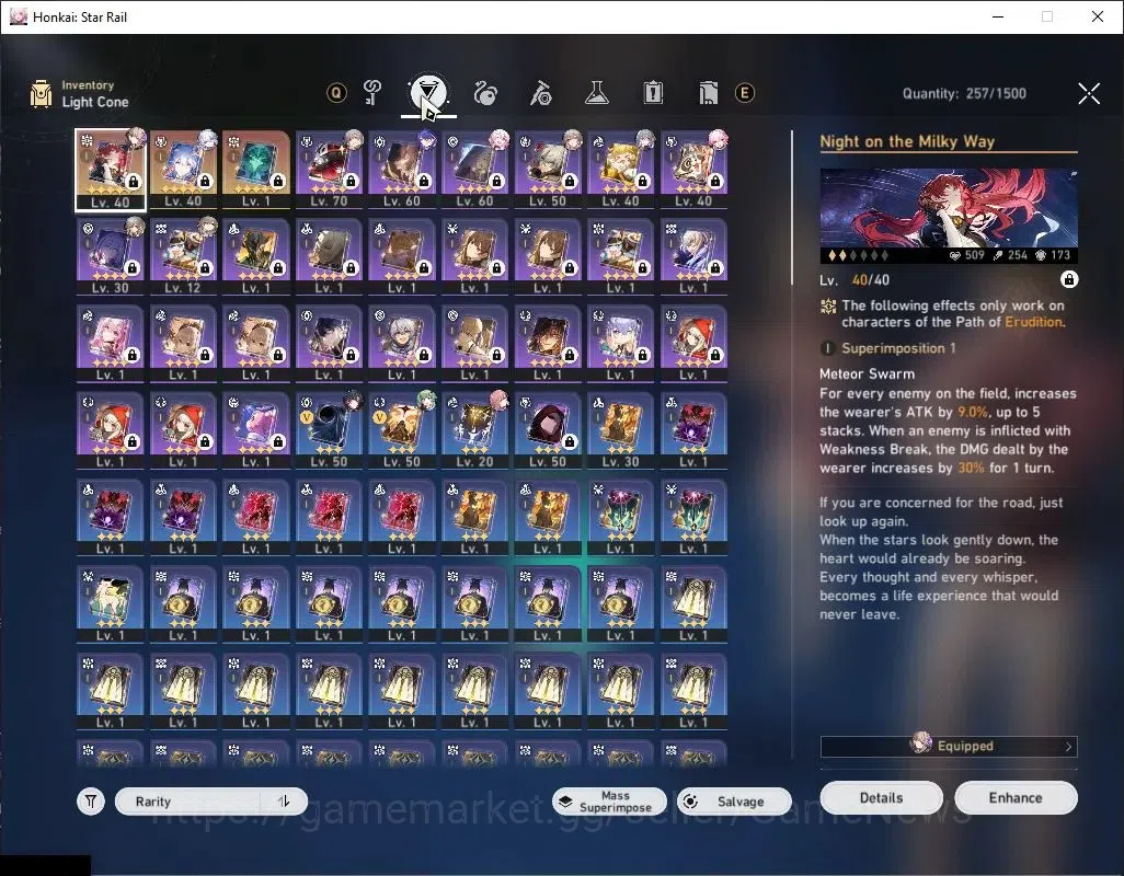 Honkai Star Rail Accounts Others Asia|TL 57|5 Limited|1 Prem Team|YaoGuang+Sign,Evanescia,M Blade,Huohuo,Acheron Etc|Female 6