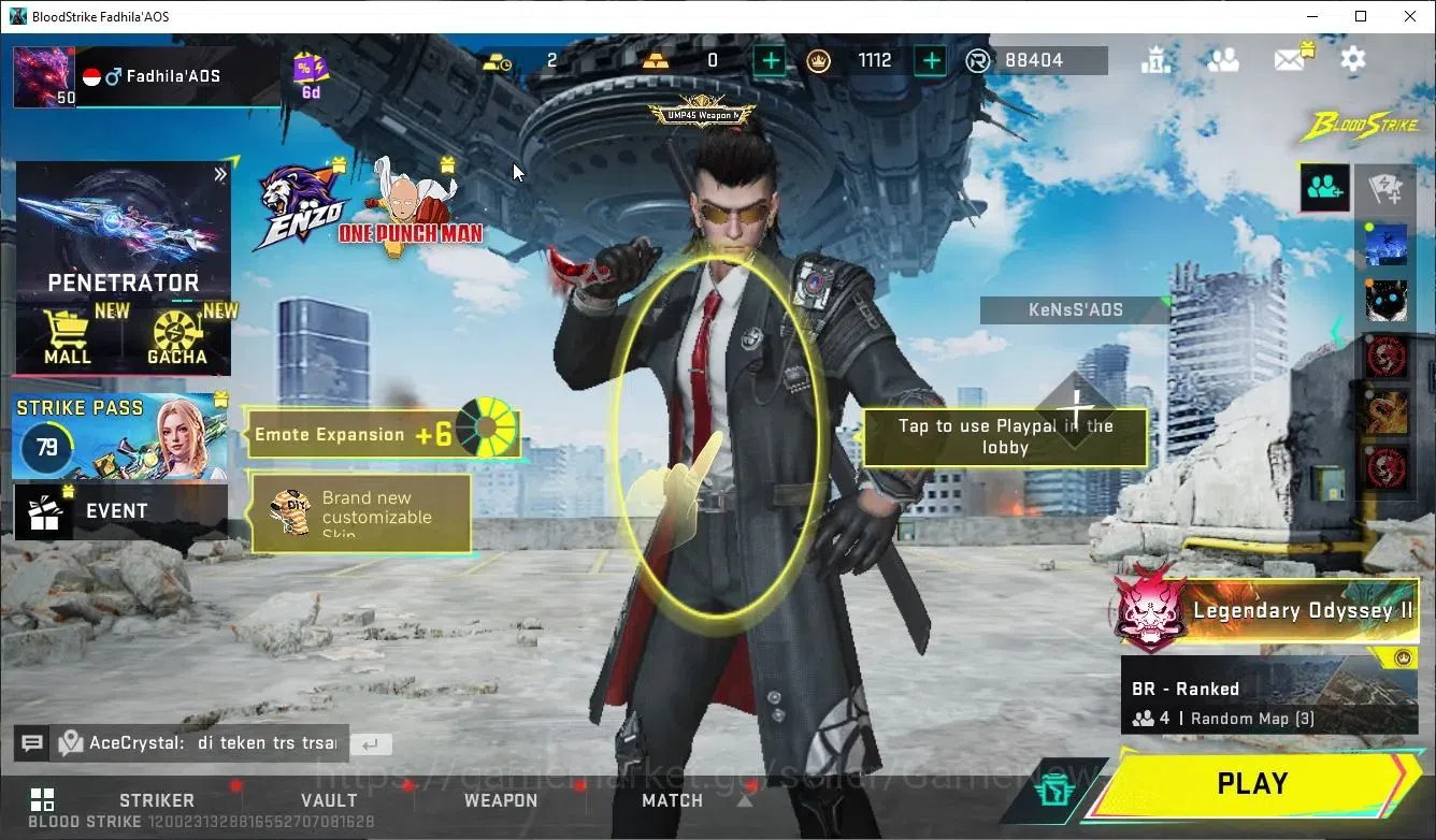Blood Strike Accounts Collab Skin ASIA|ETERNAL DEagle+MELEE TalonKnife,AXE|Collab Enzo-Kraken,TR Takemichi,MCX,FN2K+Many 1