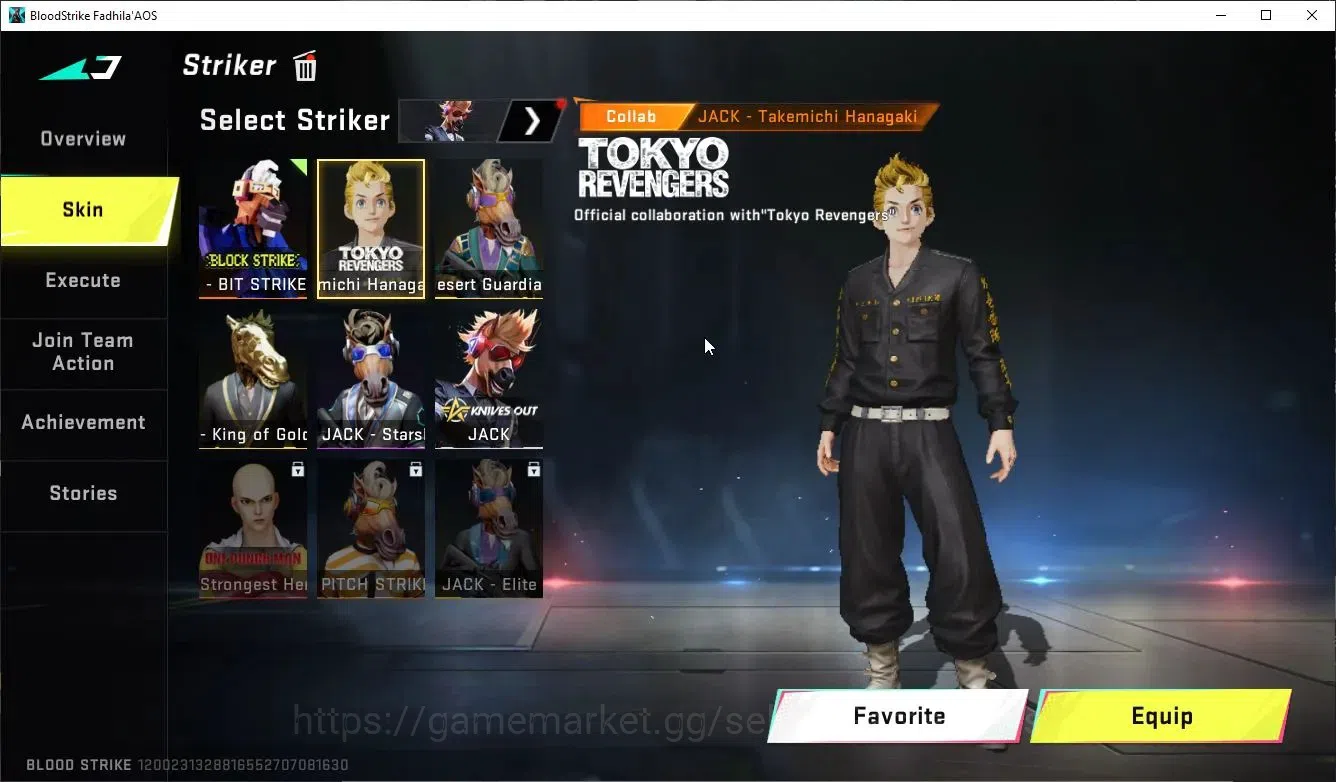 Blood Strike Accounts Collab Skin ASIA|ETERNAL DEagle+MELEE TalonKnife,AXE|Collab Enzo-Kraken,TR Takemichi,MCX,FN2K+Many 18