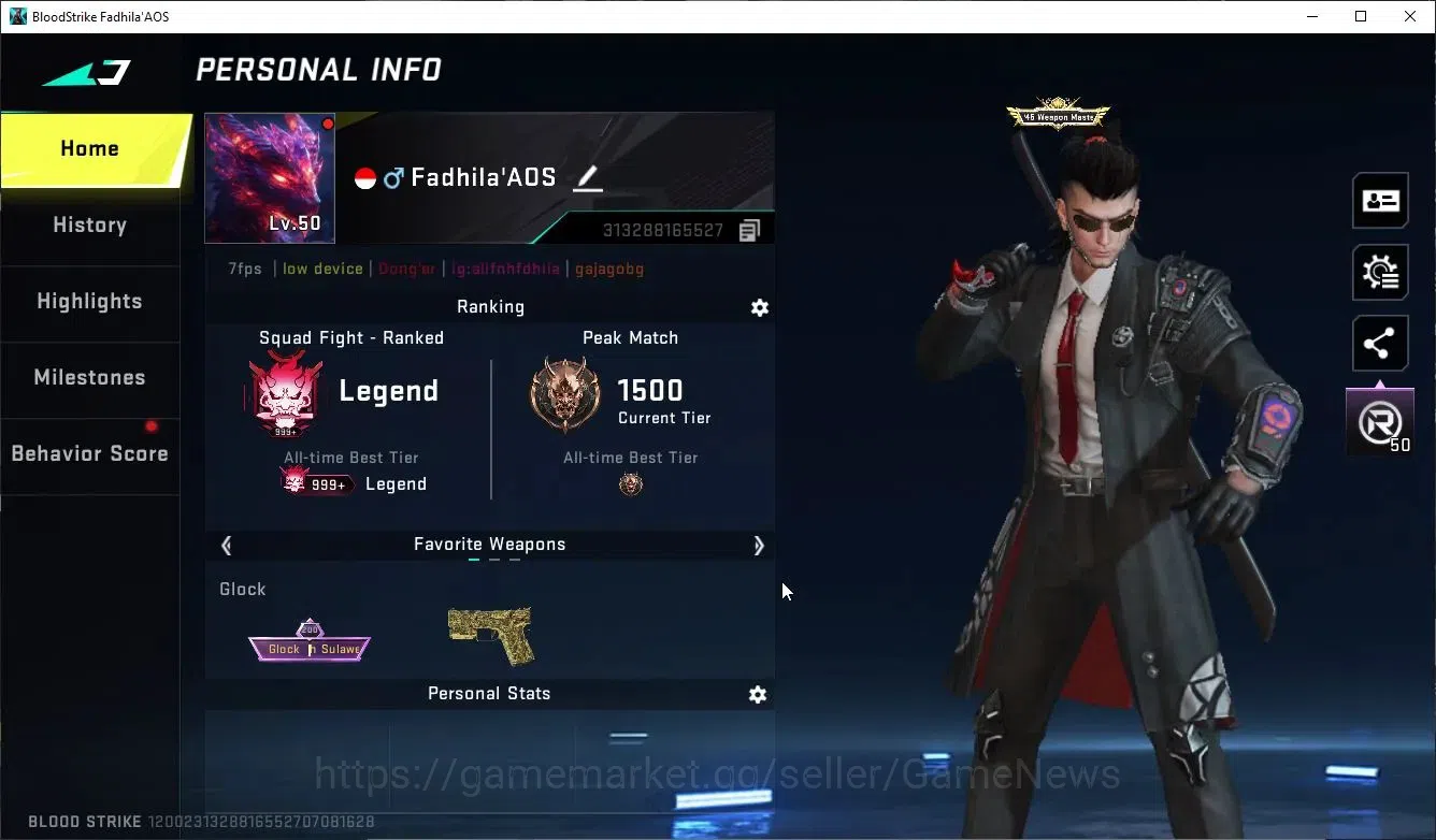 Blood Strike Accounts Collab Skin ASIA|ETERNAL DEagle+MELEE TalonKnife,AXE|Collab Enzo-Kraken,TR Takemichi,MCX,FN2K+Many 2