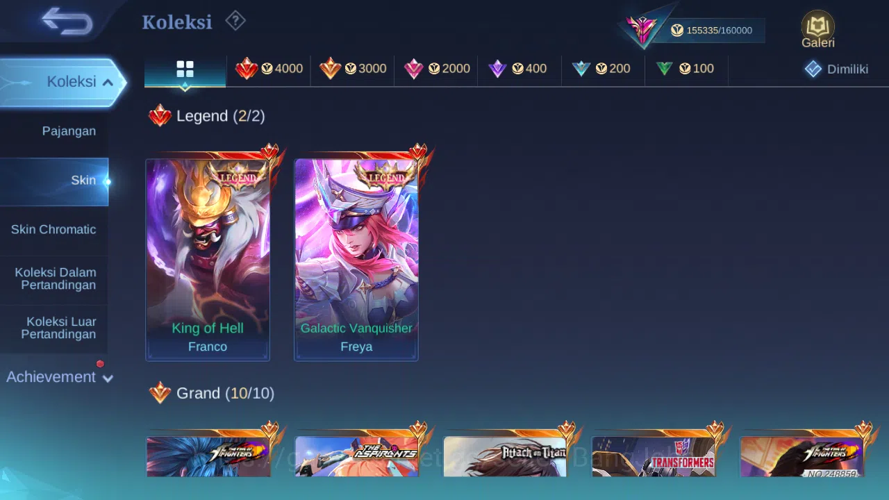 Mobile Legends: Bang Bang Accounts Hero 132 Skin 439 | Legend Franco, Freya | Aspiran image 2