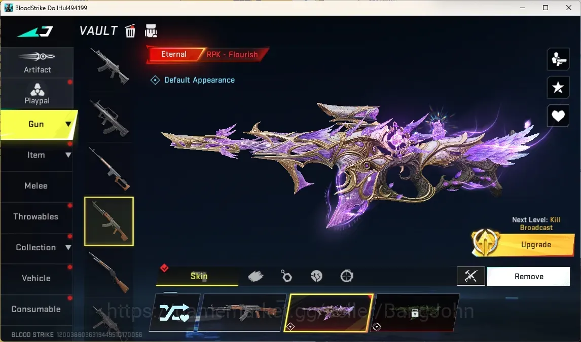 Blood Strike Accounts Others ASIA | Eternal: RPK-Flourish | 1 Ultra Guns | 1 Name Changing Card |CheckSS BS3855B 1
