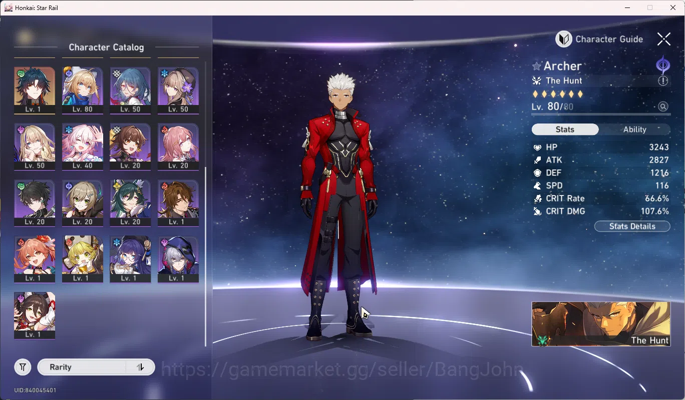 Honkai Star Rail Accounts Others ASIA | TL 65 | 180 Gacha Ticket Premium | 3956 Jade | Archer Premium | Archer s1| HSR099B 3