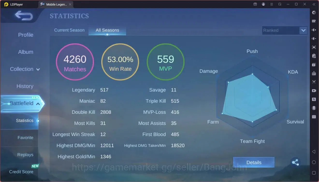 Mobile Legends: Bang Bang Accounts Global|Hero 132|Skin 252|Renowned|Prime Granger|TF image 20