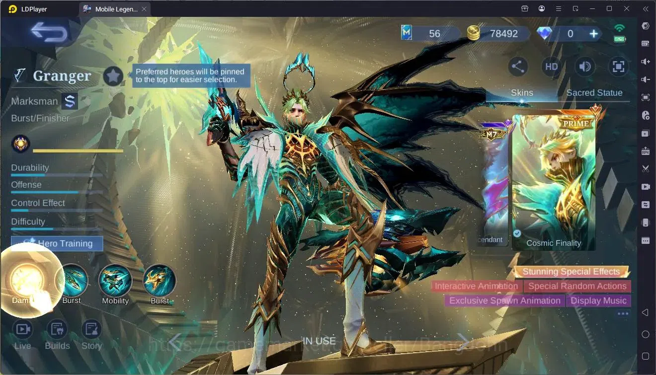 Mobile Legends: Bang Bang Accounts Global|Hero 132|Skin 252|Renowned|Prime Granger|TF image 8