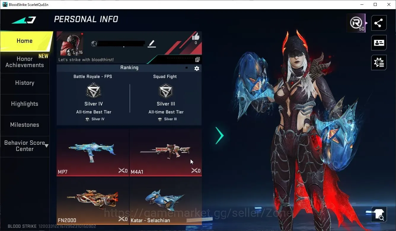Blood Strike Accounts Others ASIA|1 ETERNAL: MP7-Tidesong | 2 AOT/OPM Guns | 2 ULTRA Melee | 3 ULTRA Guns | 1 ULTRA 1