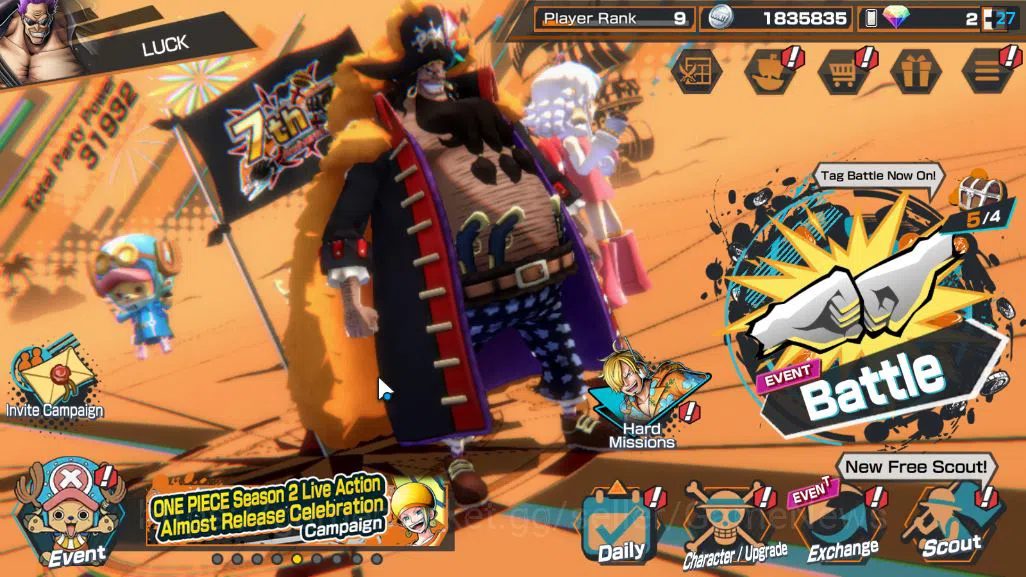 One Piece Bounty Rush Accounts Starter Global|6EX|KOP Gol D roger,Five Elders ST.Saturn,TFE Marshal D Teach,FilmZ