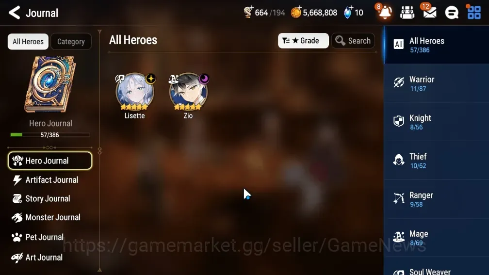 Epic Seven Accounts Mid-Tier GLOBAL UnVerif|NewEra|2 ML (Lisette,Zio)+Tenebria,Fenne,Iseria,Landy|4,7K Stigma|PoH+Bless 1