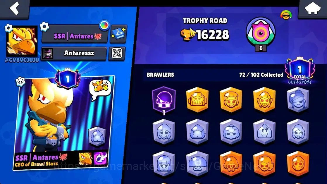 Brawl Stars Accounts 16228 Trophy|72 Brawlers 11 Max Lvl|1 Prestige|162 image 4