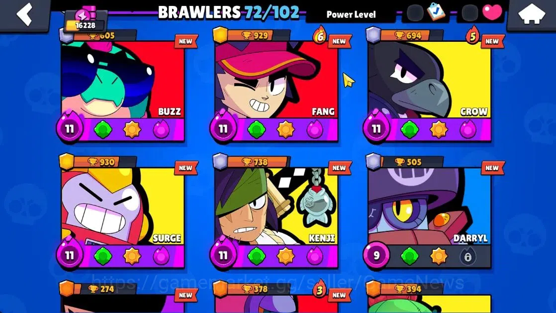 Brawl Stars Accounts 16228 Trophy|72 Brawlers 11 Max Lvl|1 Prestige|162 image 6