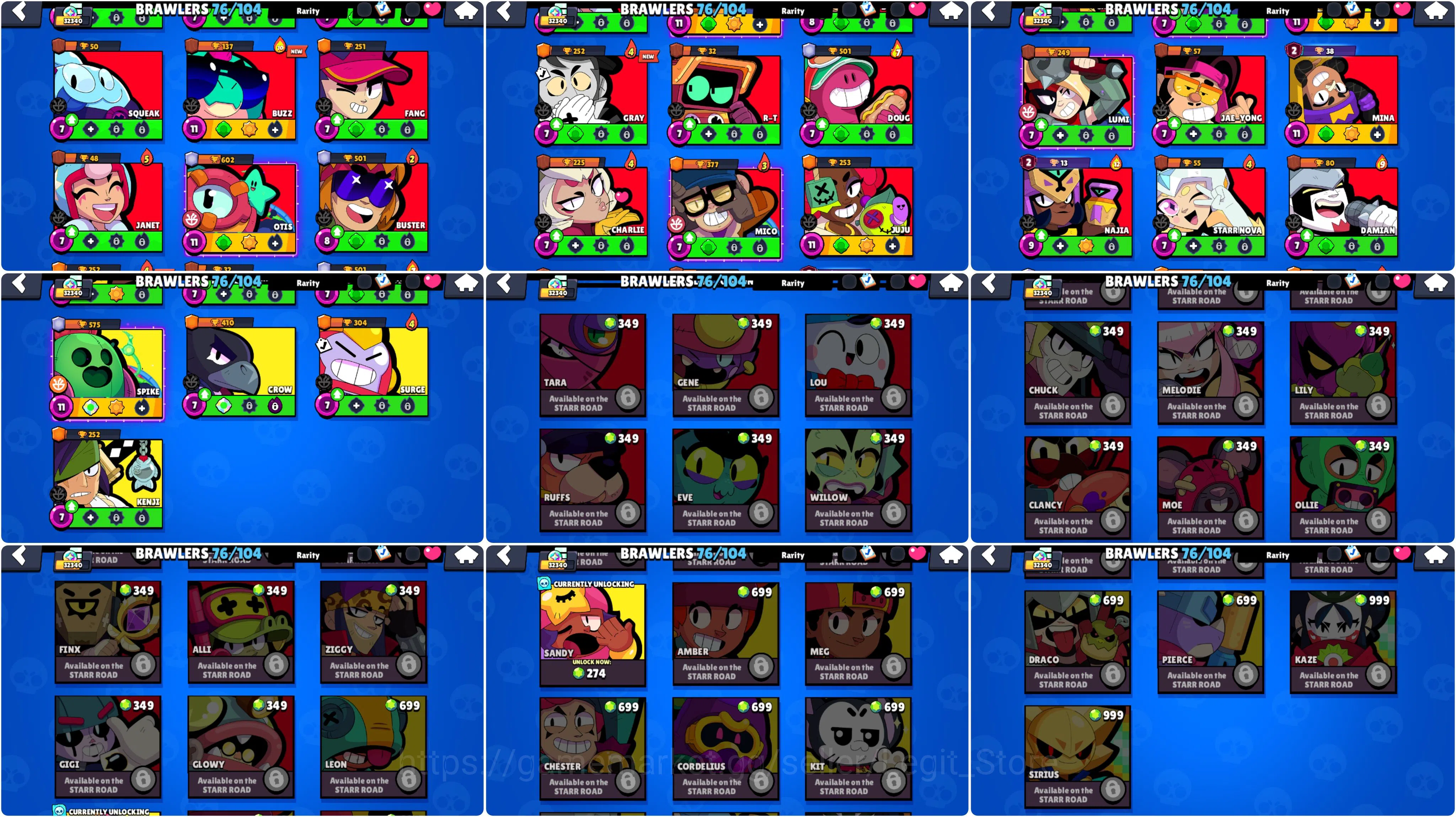 Brawl Stars Accounts 6x2 lvl PRESTIGE | 110 GEMS | 32k TROPHY | LIGHTBEARER EDGAR | TICKOYAKI | 3 FAERIE BONNIE | 3 DRAGON 5