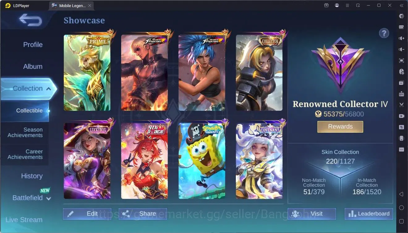 Mobile Legends: Bang Bang Accounts Global |Hero 114|Skin 220|Renowned|Prime Granger|K image 2