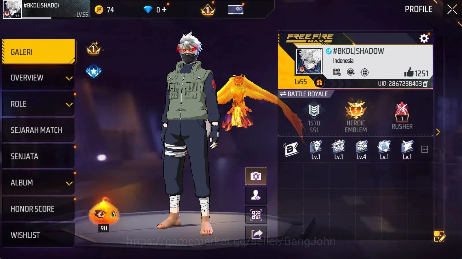 Free Fire Accounts Indonesia | Evo M1014 Scorpio Shat Lvl4 | M1887 Em image 13