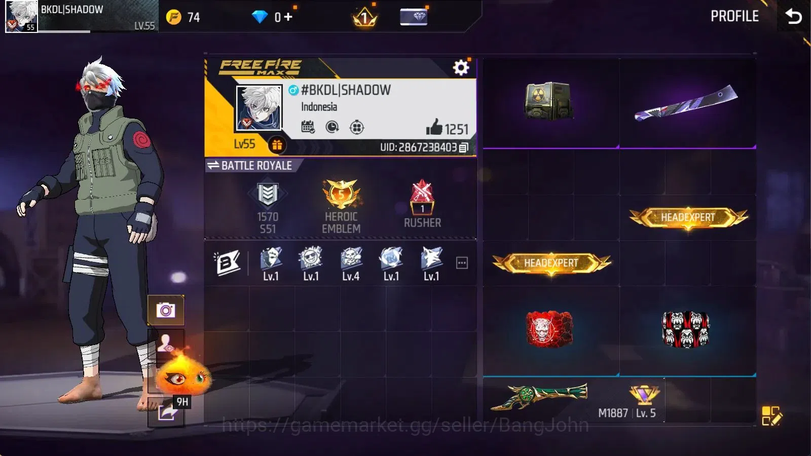Free Fire Accounts Indonesia | Evo M1014 Scorpio Shat Lvl4 | M1887 Em image 15