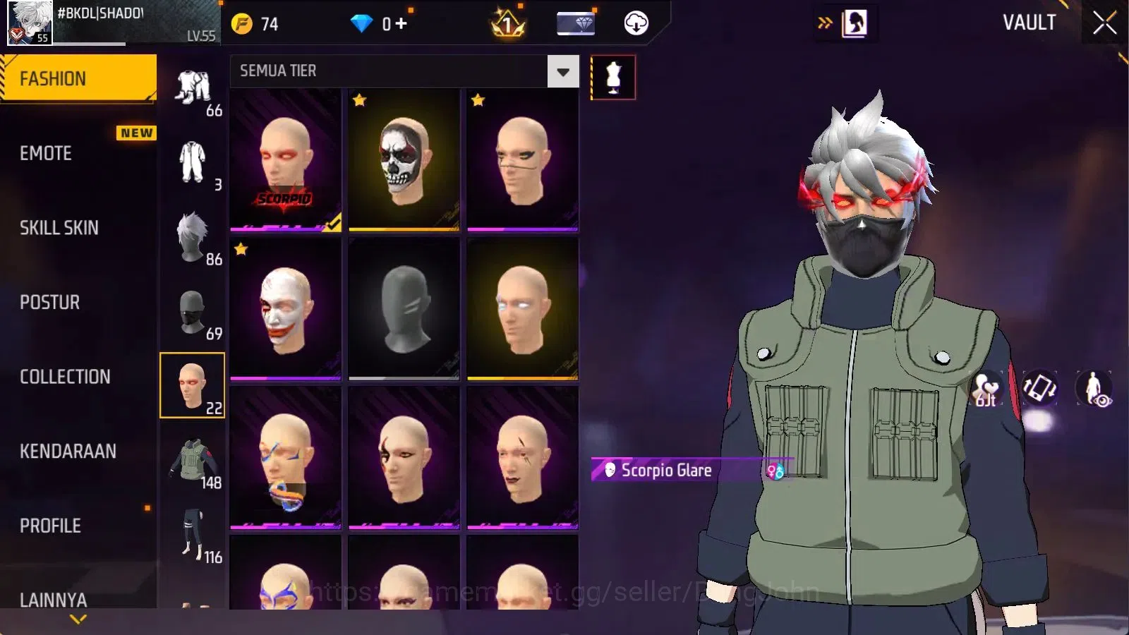 Free Fire Accounts Indonesia | Evo M1014 Scorpio Shat Lvl4 | M1887 Em image 8