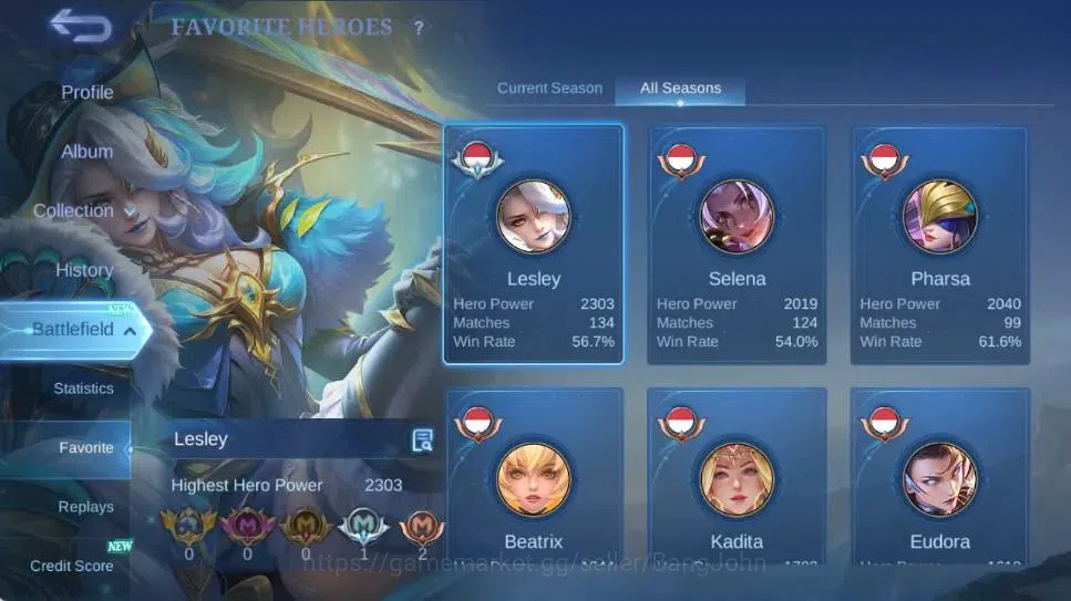 Mobile Legends: Bang Bang Accounts Global|Hero 70|Skin 120|Expert|Prime Beatrix|KOF K image 15