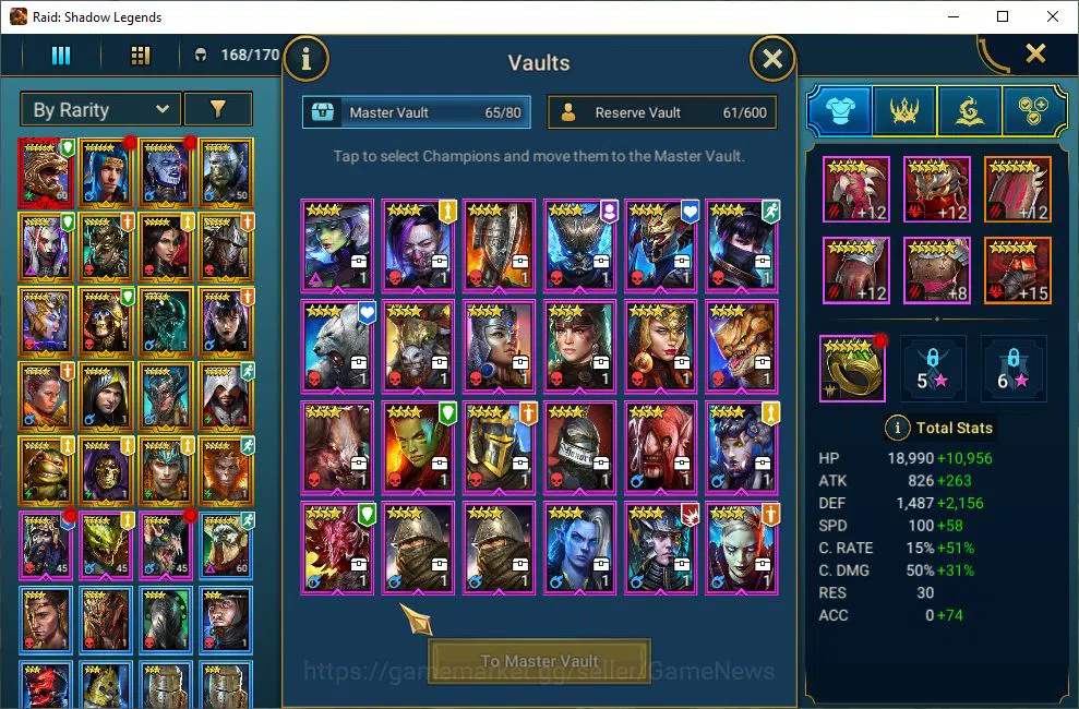Raid: Shadow Legends Accounts Lv35 500K Power|1 Mythic(Androc)+19 Legendary(Ninj image 4