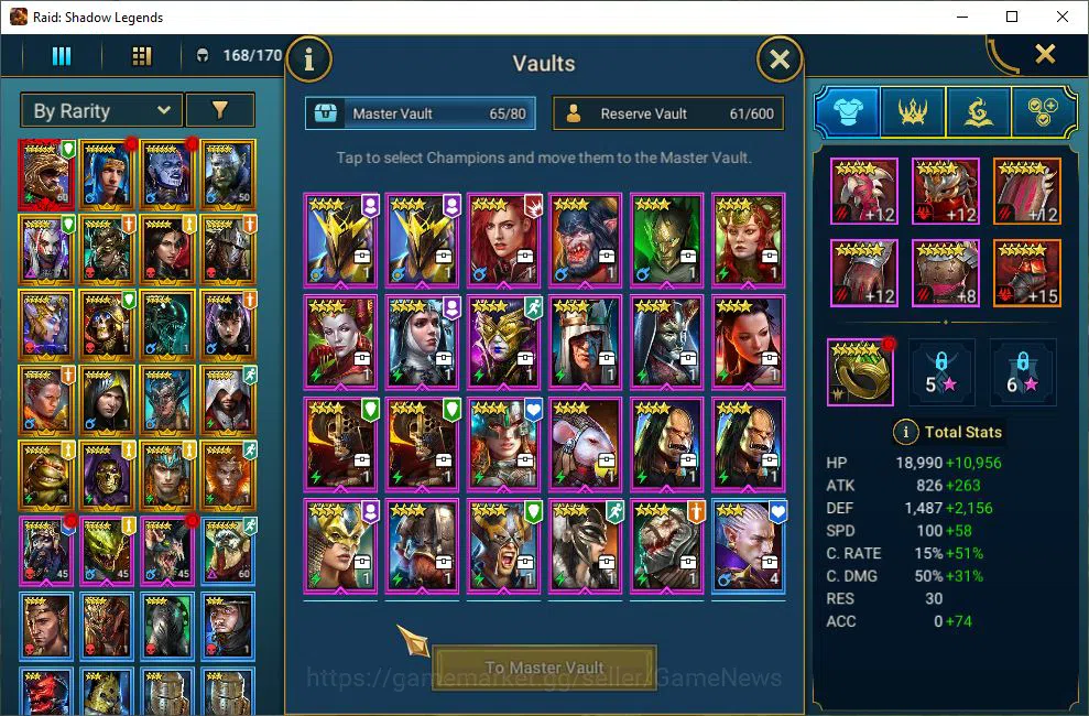 Raid: Shadow Legends Accounts Lv35 500K Power|1 Mythic(Androc)+19 Legendary(Ninj image 5