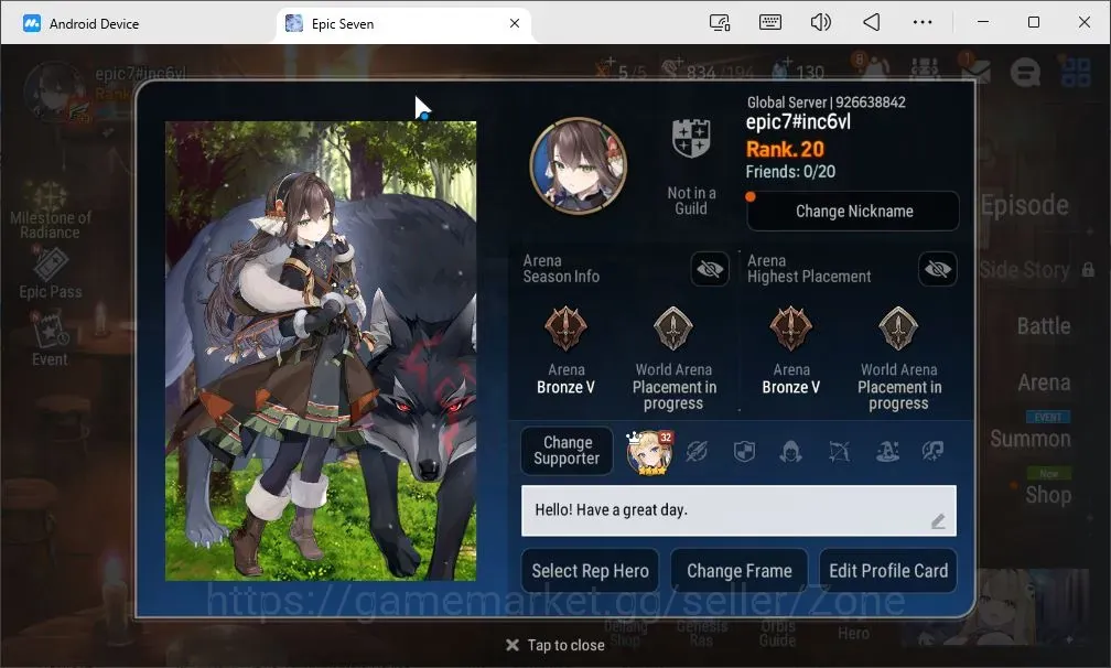 Epic Seven Accounts Starter Global Unverif|Starter|2 ML(S Dark DieneStraze)Etc.|PoH+Bless ON|Stigma 4.6K|THEATAER 1