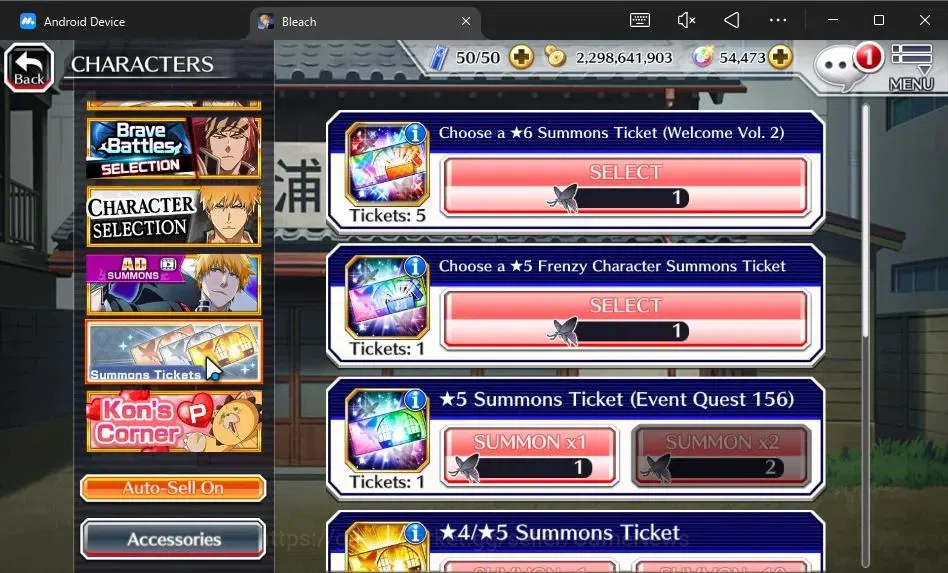 Bleach: Brave Souls Accounts [GLOBAL]54K Orb|2 New Ichigo Renewed,10th Anniv[Ru image 15