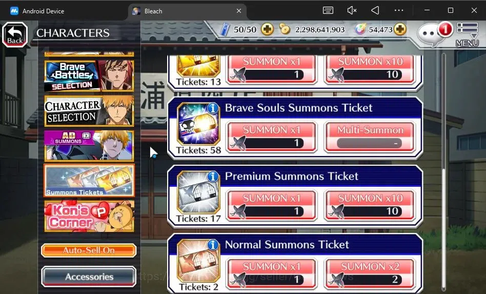 Bleach: Brave Souls Accounts [GLOBAL]54K Orb|2 New Ichigo Renewed,10th Anniv[Ru image 16