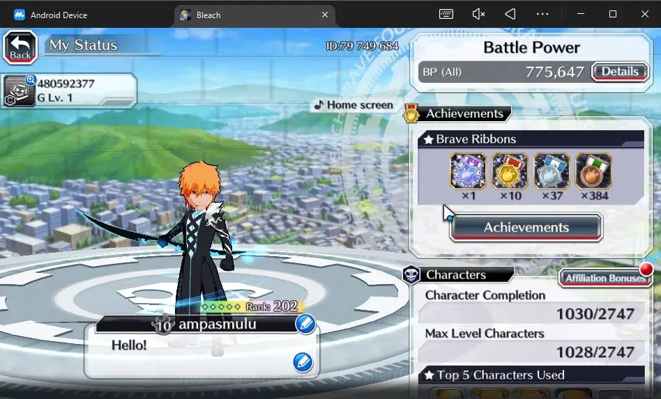 Bleach: Brave Souls Accounts [GLOBAL]54K Orb|2 New Ichigo Renewed,10th Anniv[Ru image 2