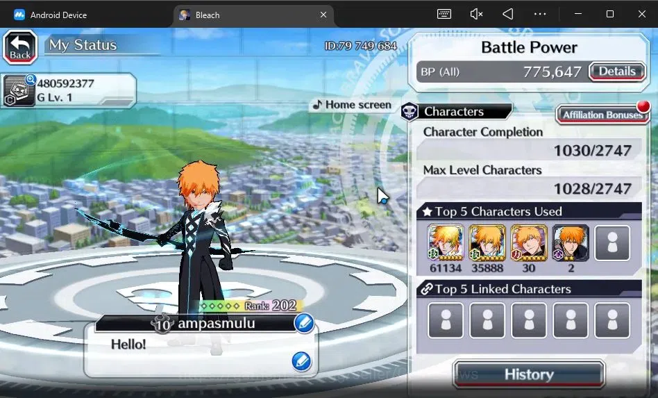 Bleach: Brave Souls Accounts [GLOBAL]54K Orb|2 New Ichigo Renewed,10th Anniv[Ru image 3