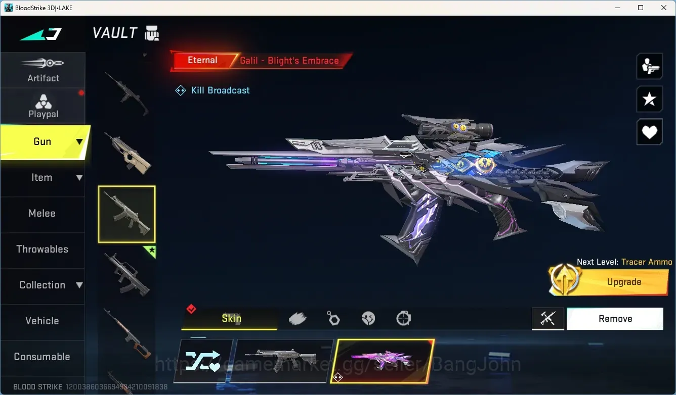 Blood Strike Accounts Collab Skin ASIA | 3 Eternal Gun: Galil-Blight's Embrace,QBZ95 -Whisper,MP7-Tidesong|1 Collab Gun|1 1