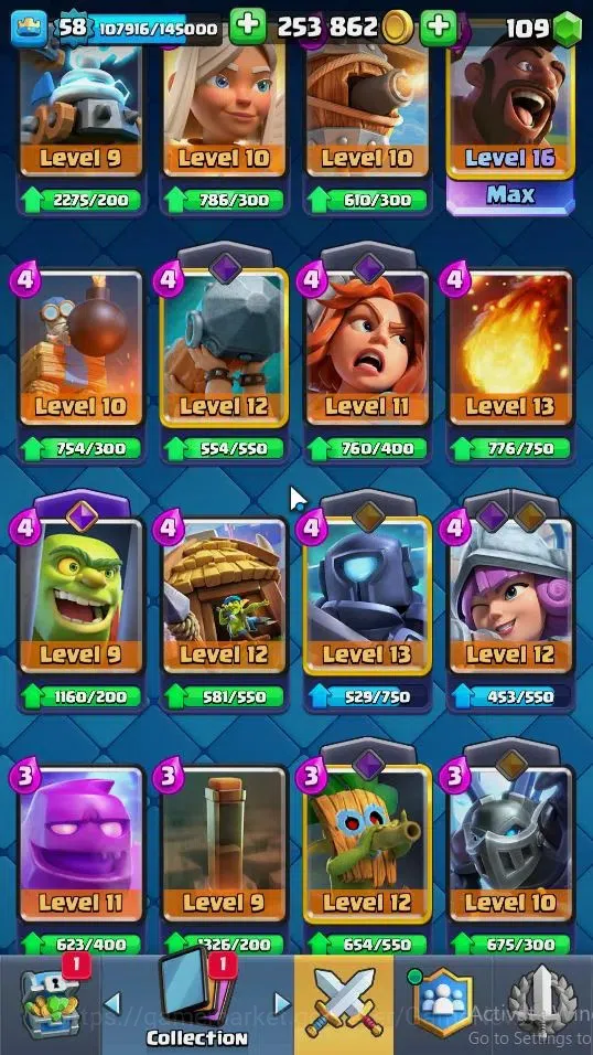 Clash Royale Accounts Lv 58|Trophy 11060|KTL 15|Limited Skin|Card 121|4  image 10