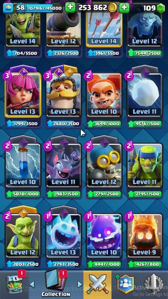 Clash Royale Accounts Lv 58|Trophy 11060|KTL 15|Limited Skin|Card 121|4  image 12