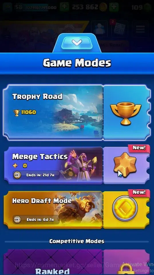 Clash Royale Accounts Lv 58|Trophy 11060|KTL 15|Limited Skin|Card 121|4  image 2