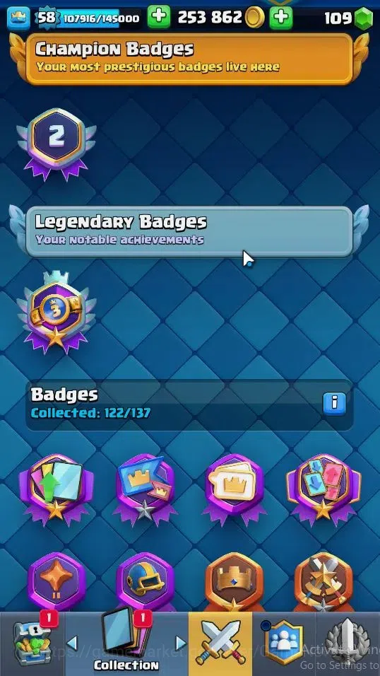 Clash Royale Accounts Lv 58|Trophy 11060|KTL 15|Limited Skin|Card 121|4  image 20