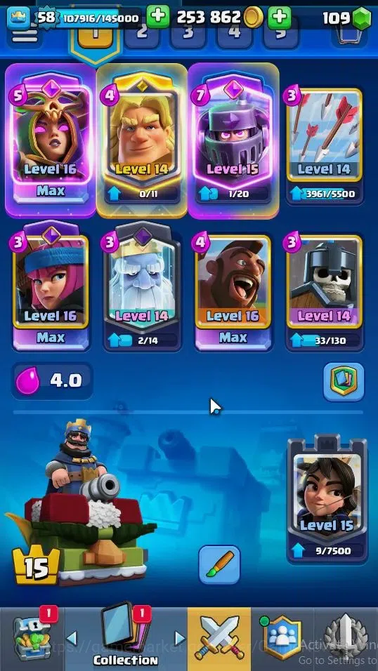 Clash Royale Accounts Lv 58|Trophy 11060|KTL 15|Limited Skin|Card 121|4  image 4