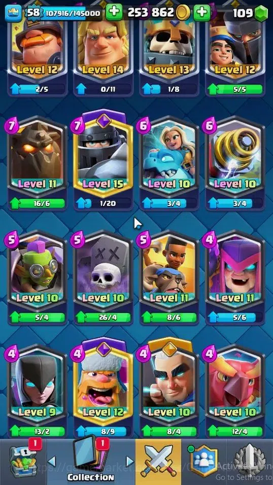 Clash Royale Accounts Lv 58|Trophy 11060|KTL 15|Limited Skin|Card 121|4  image 6