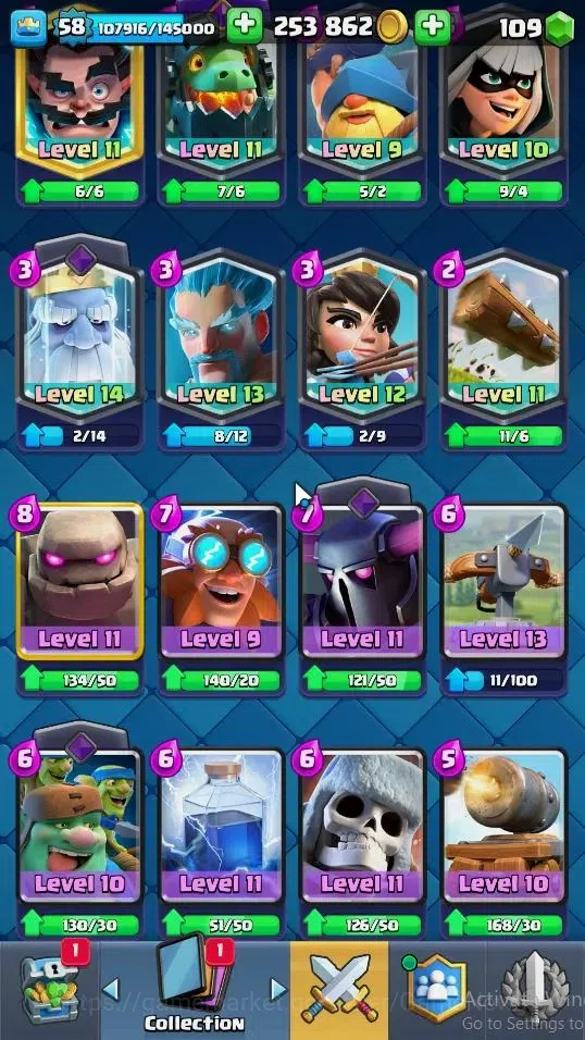 Clash Royale Accounts Lv 58|Trophy 11060|KTL 15|Limited Skin|Card 121|4  image 7