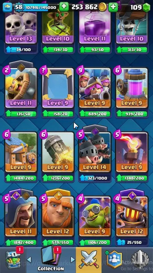 Clash Royale Accounts Lv 58|Trophy 11060|KTL 15|Limited Skin|Card 121|4  image 9