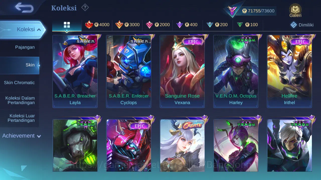 Mobile Legends: Bang Bang Accounts GLOBAL Hero 132 Skin 288 Luckybox Selena Lunox | A image 4