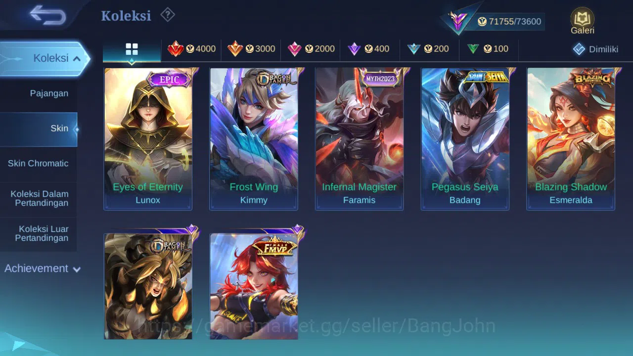 Mobile Legends: Bang Bang Accounts GLOBAL Hero 132 Skin 288 Luckybox Selena Lunox | A image 7