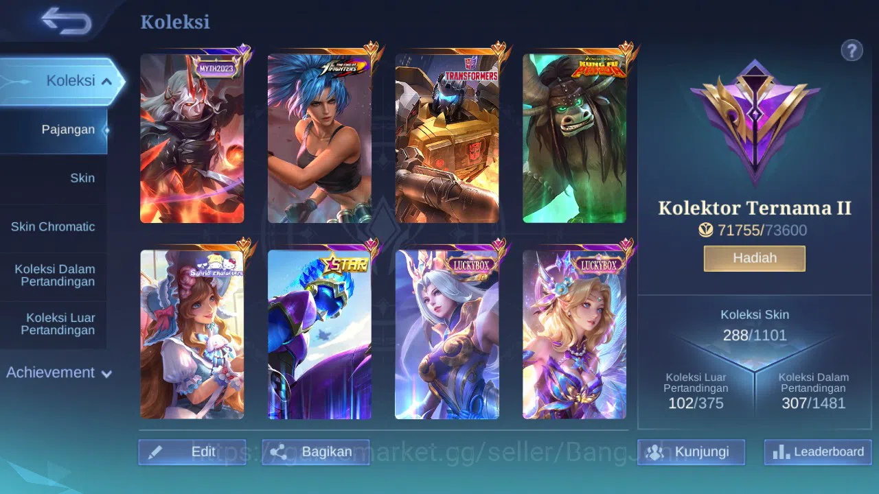 Mobile Legends: Bang Bang Accounts GLOBAL Hero 132 Skin 288 Luckybox Selena Lunox | A image 8