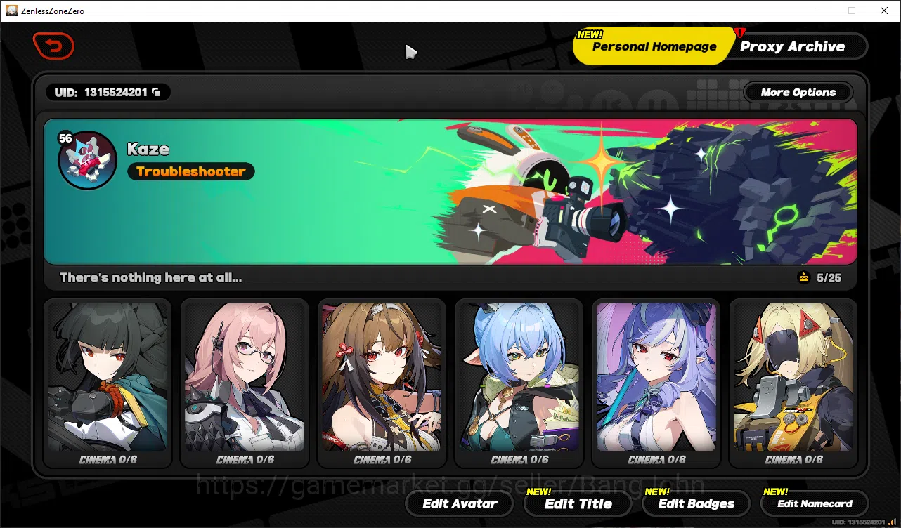 ASIA | Lvl 56 | Miyabi sign, Ye shunguang, Zhao, Lucia, Vivian, Yanagi MC Belle ZZZ09B Zenless Zone Zero Others ASIA | Lvl 56 | Miyabi sign, Ye shunguang, Zhao, L image 1