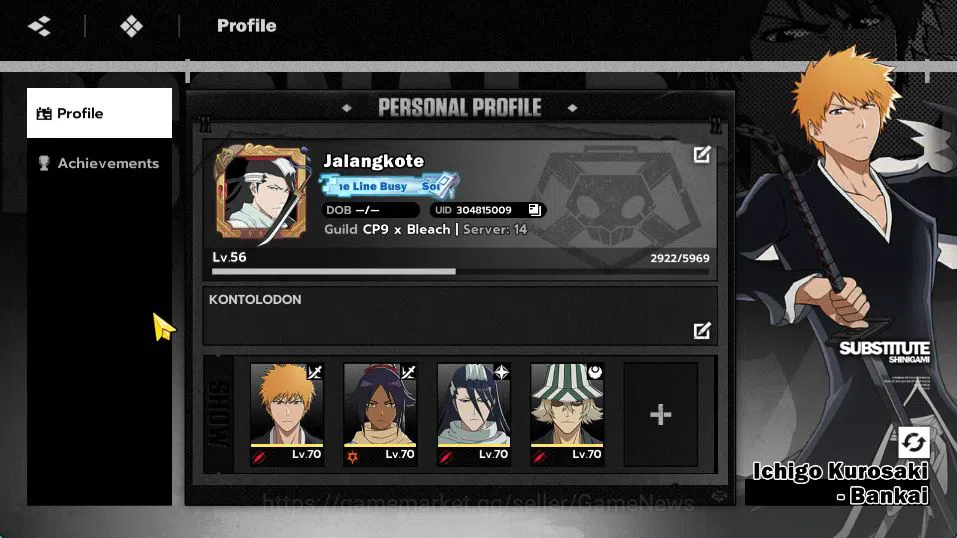 BLEACH: Soul Resonance Accounts Nuverse SEA|Lv 56 4 SSR (Ichigo+Sign,Byakuya+Sign, image 14