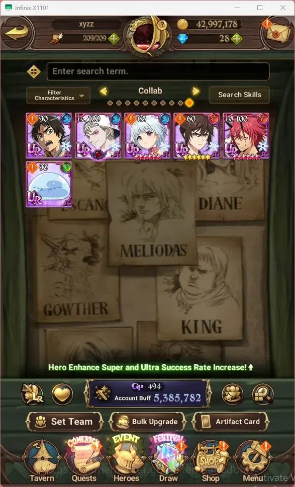 The Seven Deadly Sins: Grand Cross Accounts ASIA|5.38M CC|LR Mesis 3/6|UR KOP Tristan 3/6,Skul image 5