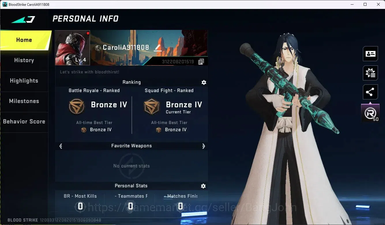 Blood Strike Accounts ASIA|Collab AK47-Sacred Axe Rhitta(7DS)|4 Legendar image 1