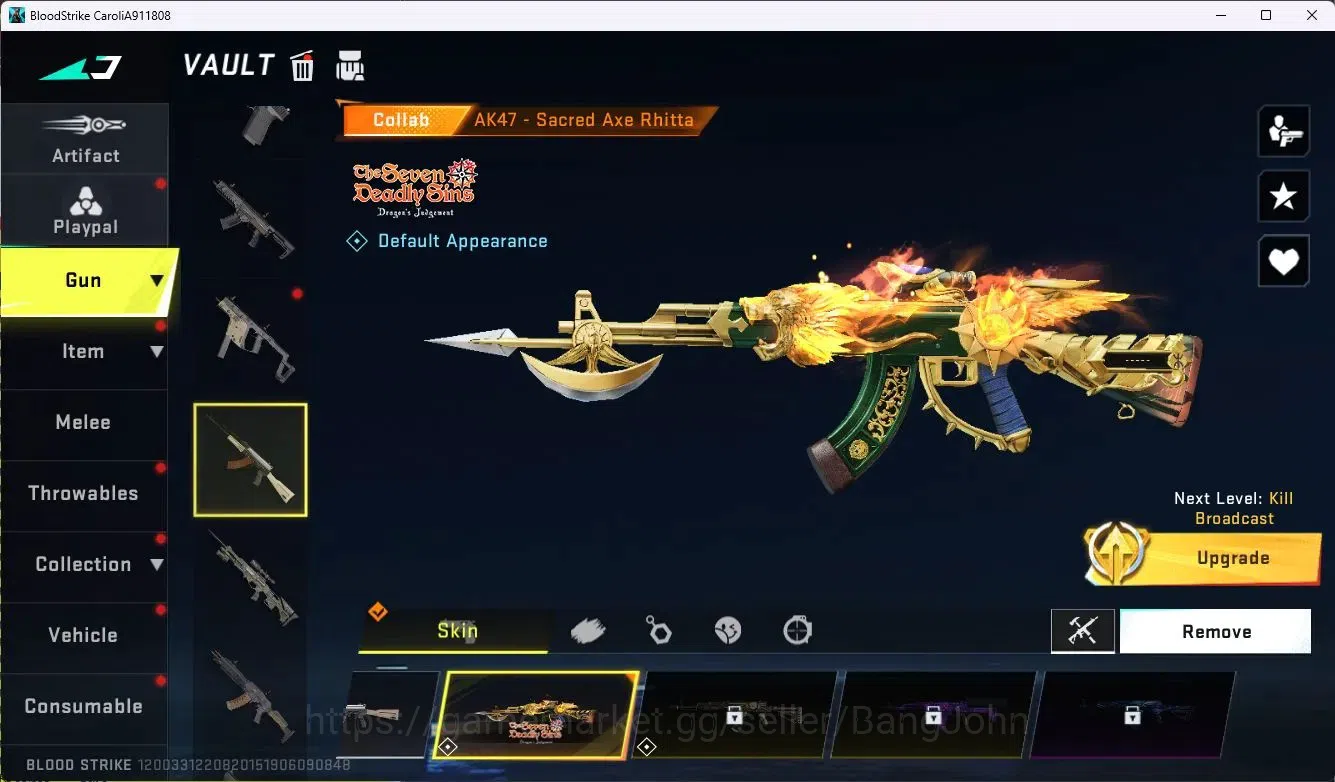 Blood Strike Accounts ASIA|Collab AK47-Sacred Axe Rhitta(7DS)|4 Legendar image 2