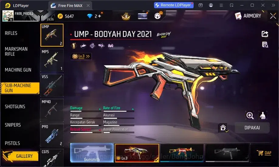 Free Fire Accounts Indonesia | Yuji Itadori collab bundle, Vault 241, image 4