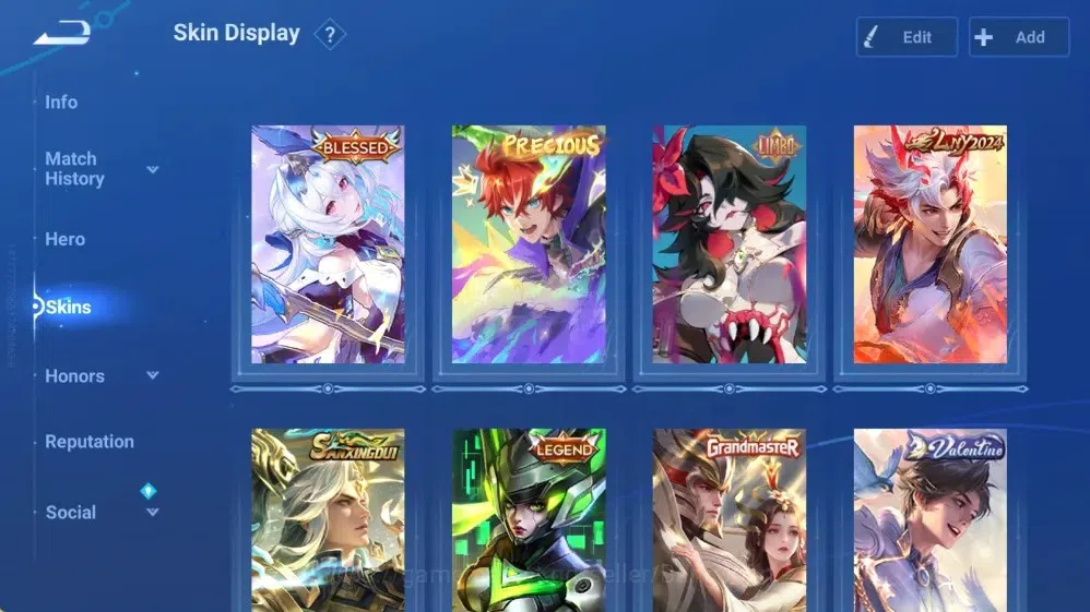 Honor of Kings Accounts Rare Skin Global|111H 172S|Blessed Da Qiao|Sun Ce [Precious,LNY24,Valentine]|Limbo Milady|SXD Hou 4