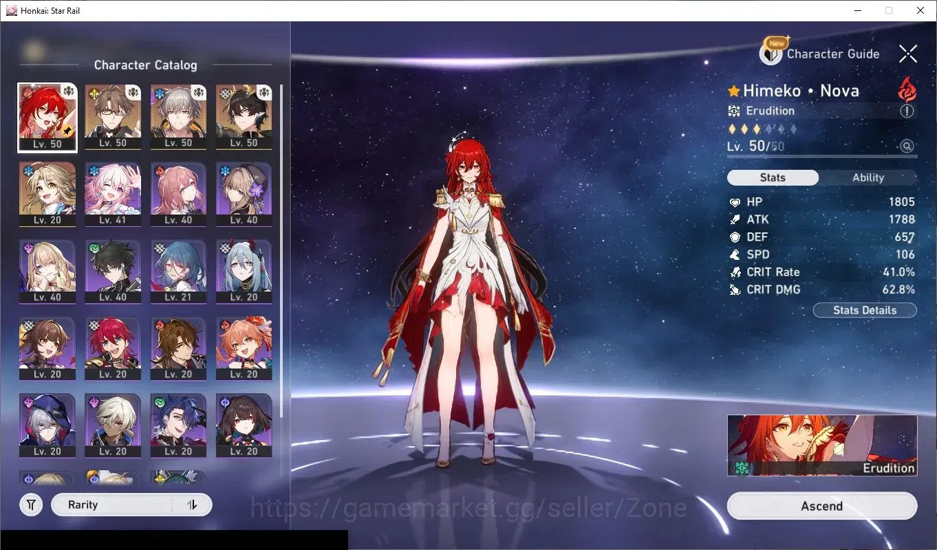 Honkai Star Rail Accounts Starter ASIA|TL35|fresh saterter 2limited: Himeko nova+Sign,Dan Heng PT|Yanqing L20|Detail Cek 1