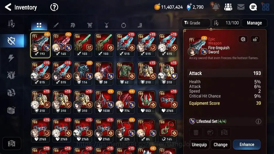 Epic Seven Accounts Limited Hero Global Unverif | 4 ML (ATywin,EIlynav,FLidica,SN Yulha)|PoH+Bless ON|SS 2.7K|Gold 12
