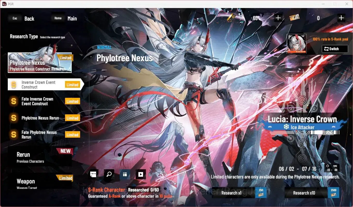 Punishing: Gray Raven Accounts Starter NA | L44 | S Lucia CW+Sign , Bianca C , S Feral | BC 65 | TakeMail Check SS PGR69B 10